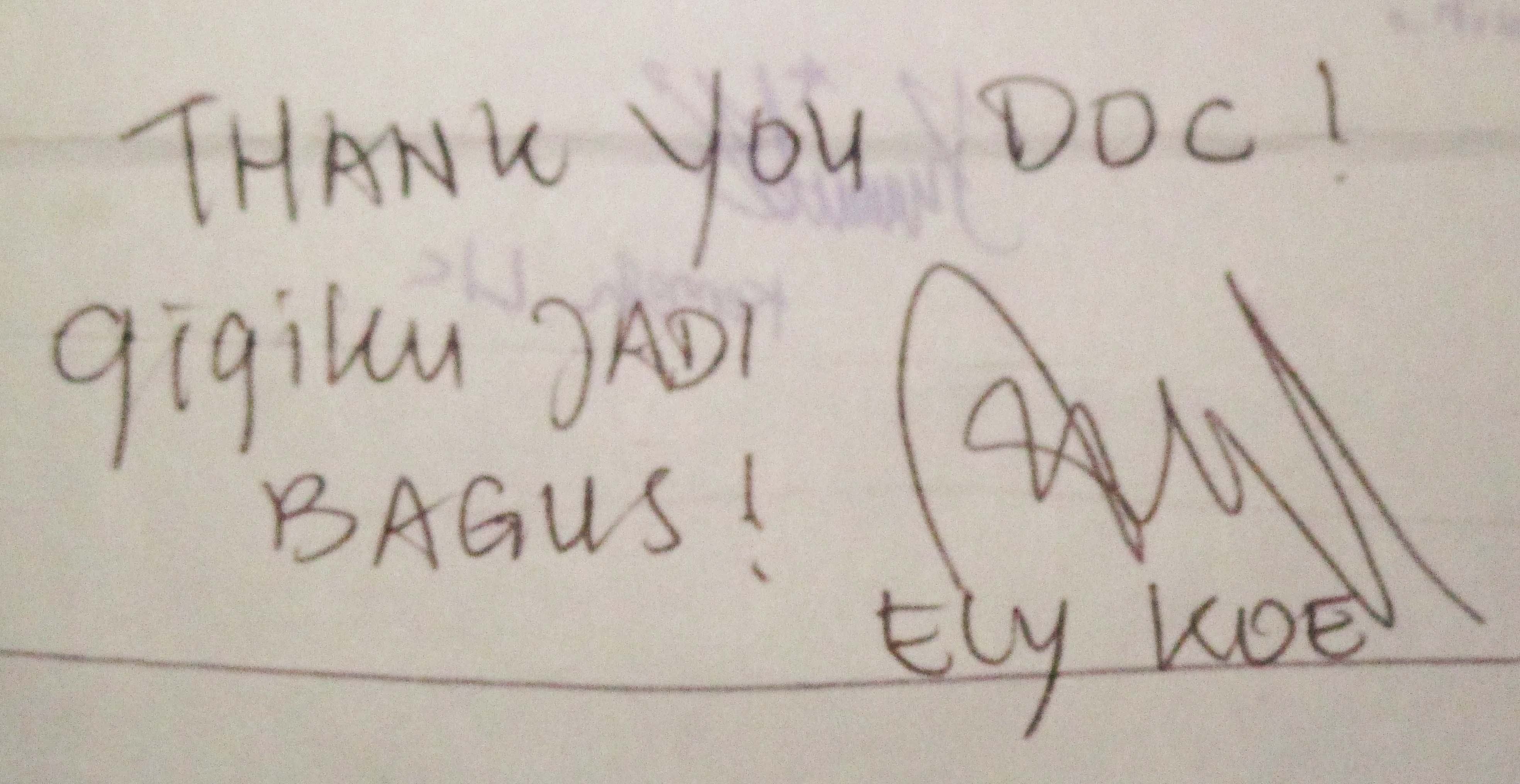 Thank you Doc Gigiku jadi bagus